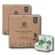 Pawtopia Certified Home Compostable Biodegradable Dog Poop Bags | Cat Litter Bags 480 Bags - Value pack