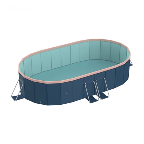Pawverly 2.8m Foldable PVC Swimming Pool, Non-Inflatable Above Ground Pool for Adults & Kids, Portable Outdoor Pool for Backyard, Patio, Garden & Beach