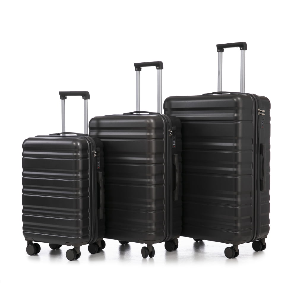 Pawverly 3-Piece ABS Spinner Luggage Set, 20"/24"/28" Lightweight Hard Shell Suitcases, Airline Approved Carry-On, 360° Spinner Wheels, Waterproof Travel Set