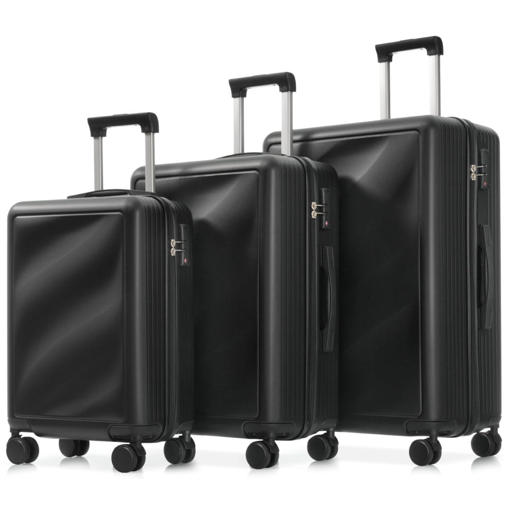 Pawverly ABS Hardside Luggage Set, 3-Piece Spinner Wheel Suitcase Collection (20"/24"/28") with TSA Combination Lock, Lightweight Travel Luggage for Carry-On & Checked Trips
