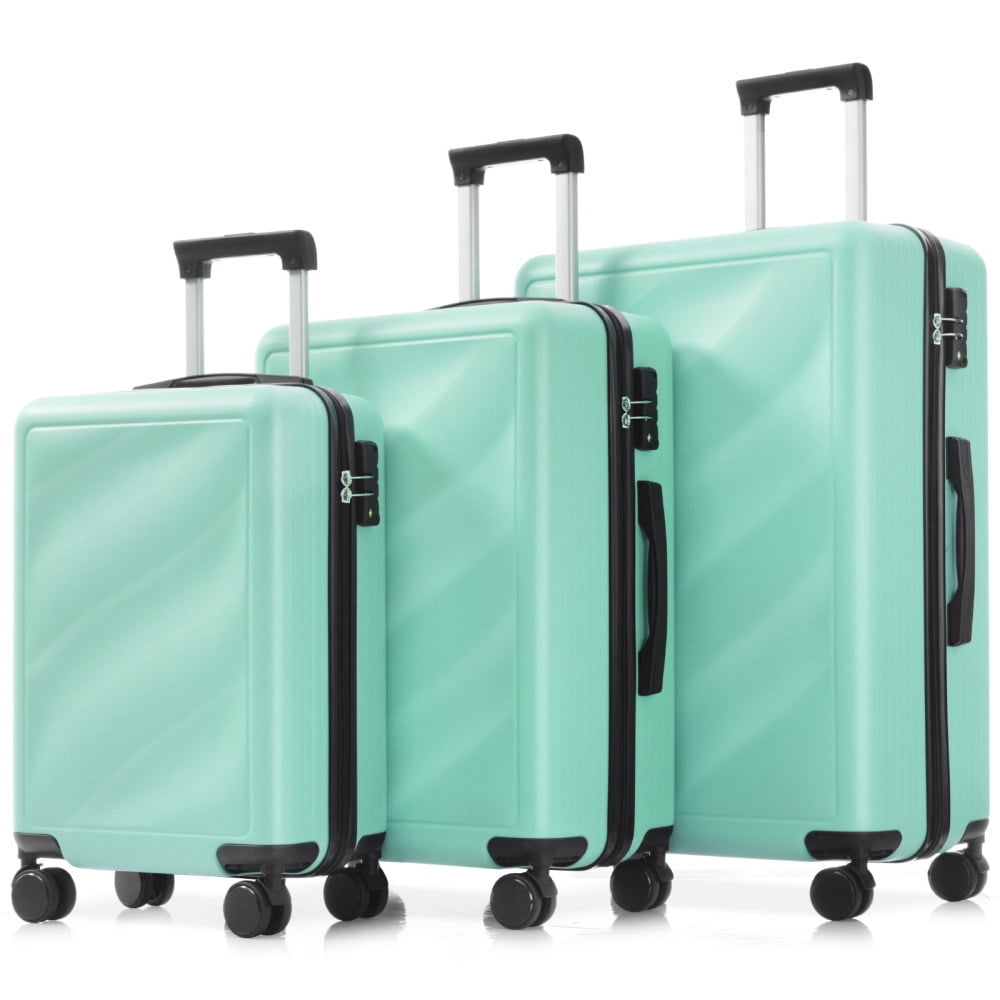 Pawverly ABS Hardside Luggage Set, 3-Piece Spinner Wheel Suitcase Collection (20"/24"/28") with TSA Combination Lock, Lightweight Travel Luggage for Carry-On & Checked Trips