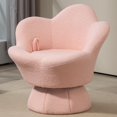 thumbnail image 1 of Pawverly Boucle Swivel Accent Chair, 360° Small Barrel Armchair with Petal Back, Cozy Vanity Chair for Living Room or Bedroom, Natté Pink, 1 of 8