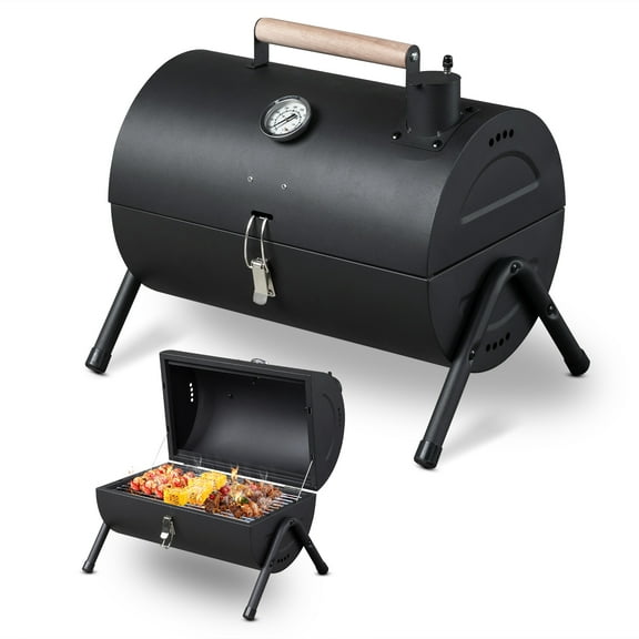 Pawverly Portable Charcoal Grill, Tabletop BBQ Grill & Smoker, Compact Outdoor Grill for Camping, Hiking, Picnic, Patio, Garden & Beach
