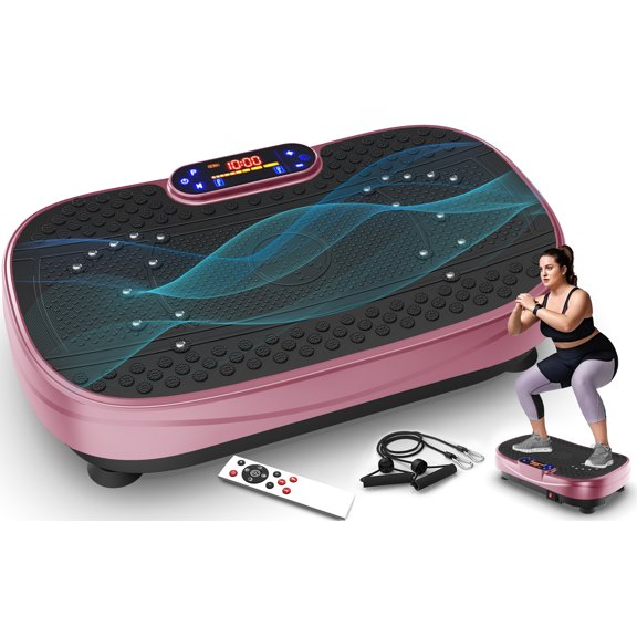 Pawverly Power Vibrate Fitness Board with Adjustable Speed Modes, Full Body Toning Platform for Muscle Activation, Balance Training & Home Exercise Equipment Red