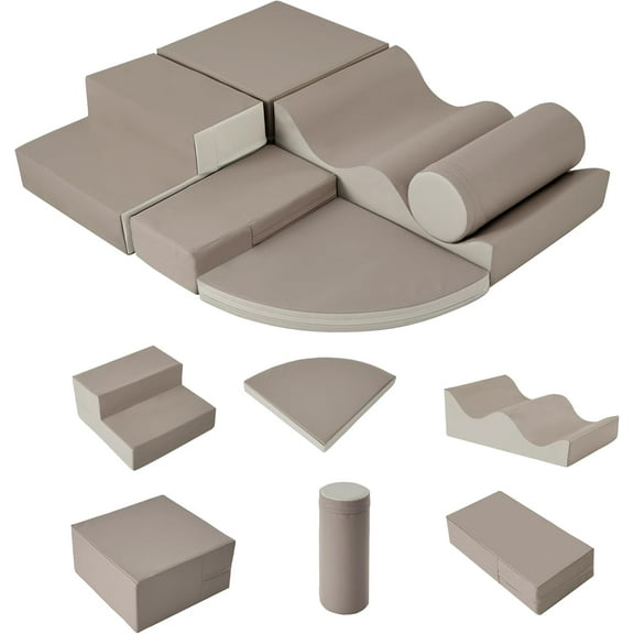 Pawverly Soft Climb and Crawl Foam Playset 6-in-1, Indoor Soft Play Equipment for Kids, Climbing and Crawling Foam Blocks Playground, Toddler Climbing Toys for Active Play