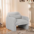 thumbnail image 1 of Pawverly Teddy Fleece Accent Chair with Pillow, Upholstered Armchair Single Sofa Chair for Living Room, Bedroom, or Study, Gray Sherpa Fabric, 1 of 7