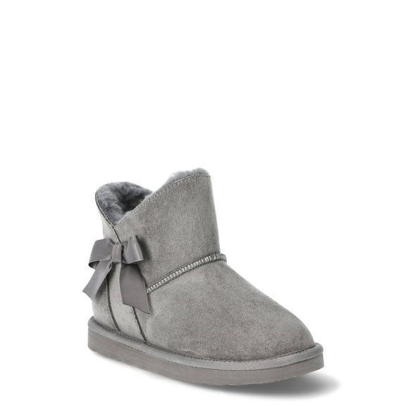 Pawz Little & Big Girls Faux Suede Shearling Bow Boots