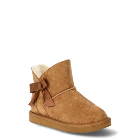 Pawz Little & Big Girls Faux Suede Shearling Bow Boots