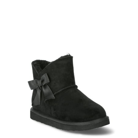 Pawz Little & Big Girls Faux Suede Shearling Bow Boots