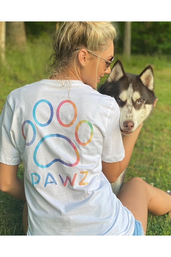 Pawz Rainbow Classic White V-Neck Tee