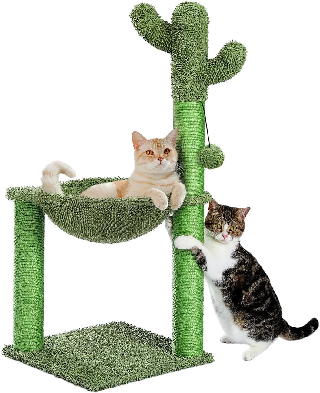 Walmart promo code:  Walmart Black Friday Deals 2025 - "Pawz Road Aesthetic Adult Cactus Cat Scratching Post, 33"" Large Climbing Scratcher w/ Hammock for Indoor Cats, Green"