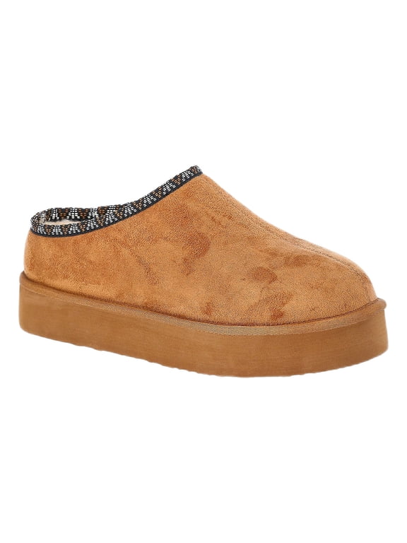 Women's Hazel Platform Clog Slippers with Faux Fur Lining