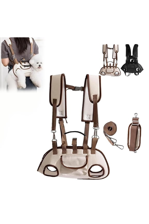 Pawzie Purse Dog Carrier, Pet Sling Bag Crossbody Backpack, Travel Carrier for Small Dogs Cats, Breathable Adjustable Strap (M, 8-13 lbs)