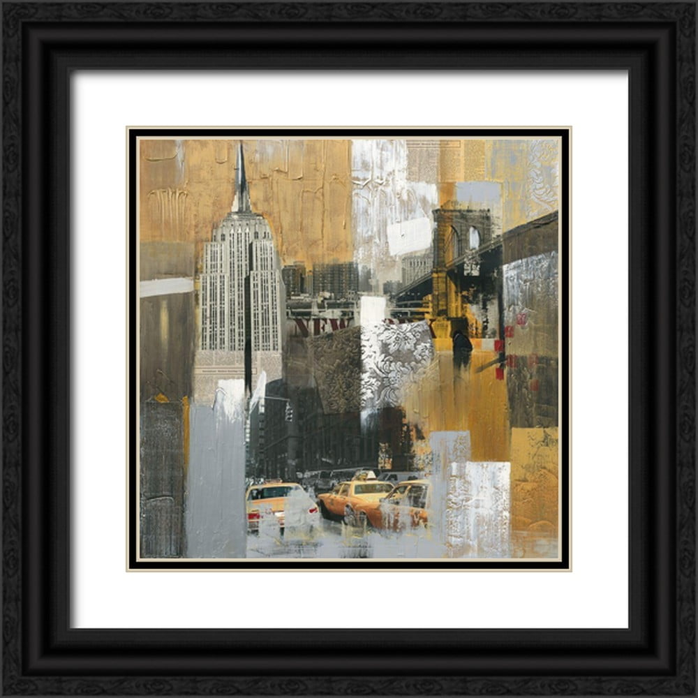 Pax 15x15 Black Ornate Wood Framed with Double Matting Museum Art