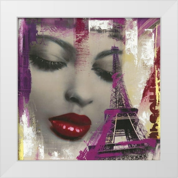 Pax 26x26 White Modern Wood Framed Museum Art Print Titled - FACES PARIS