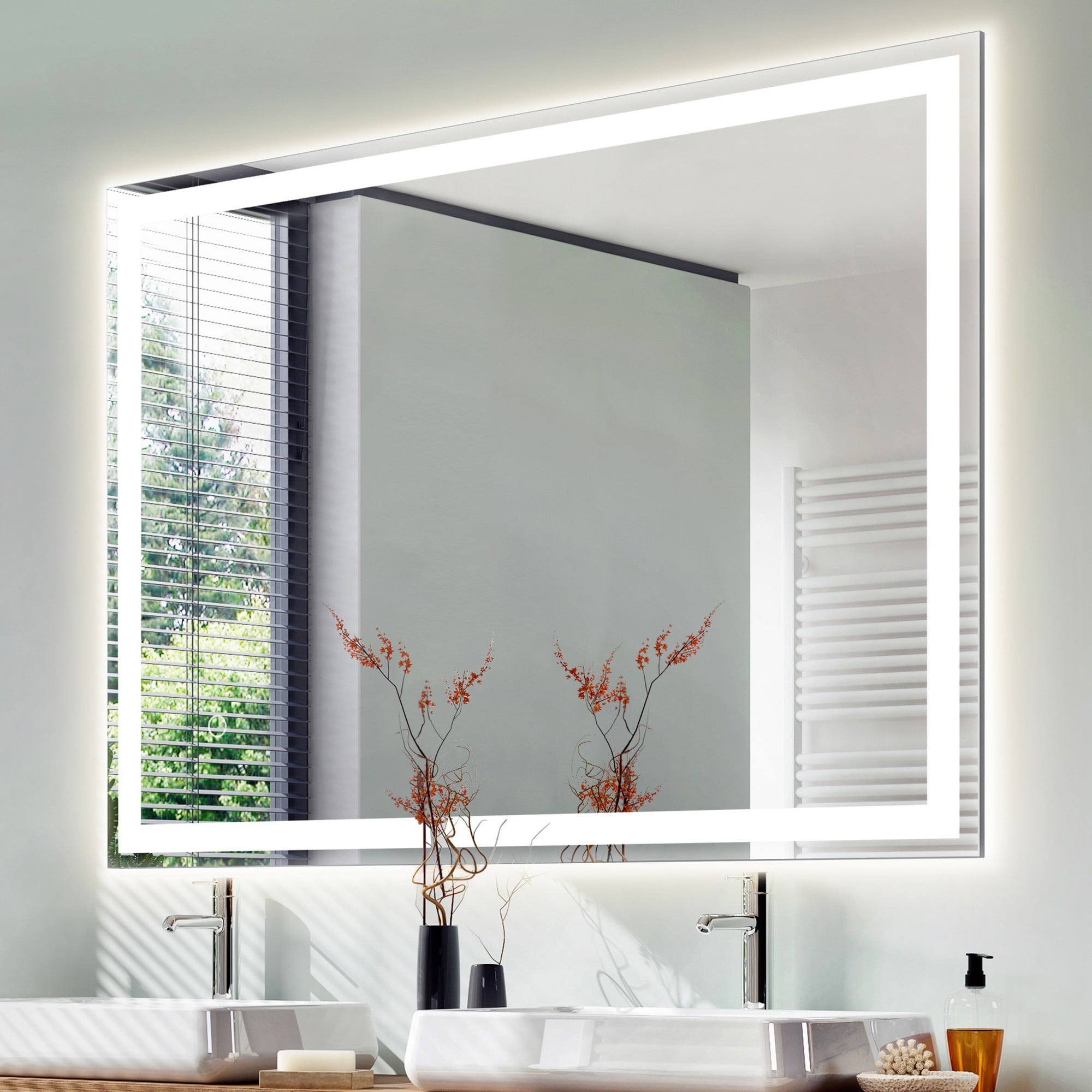 Pax 40" x 36" Polished Frameless LED Bathroom Vanity Mirror