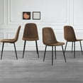 thumbnail image 1 of Pax Dining Fabric Chairs with Black Metal Leg Set of 4 - Brown, 1 of 20