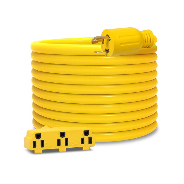 Paxcess 30 Amp Generator Cord 25 Ft 3 Outlet Generator Cable with