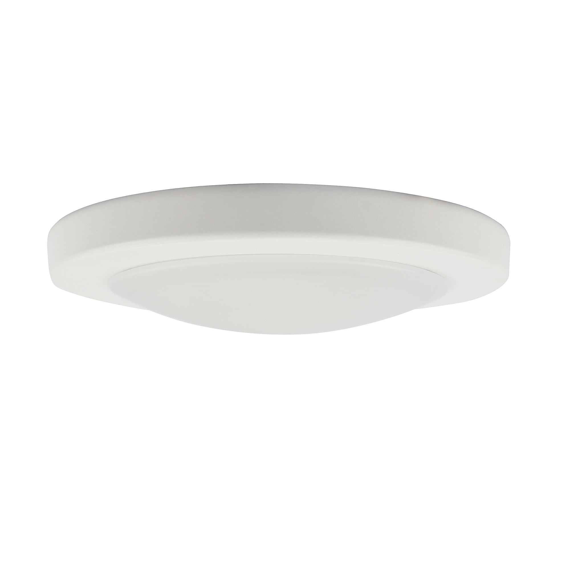 Paxton 7.4 in. LED Flush Mount Ceiling Light with 3CCT Selectable Color in White/Satin Nickel