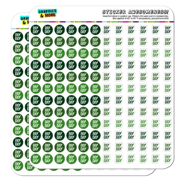Pay Day Dots Planner Calendar Scrapbooking Crafting Stickers - Green - Opaque