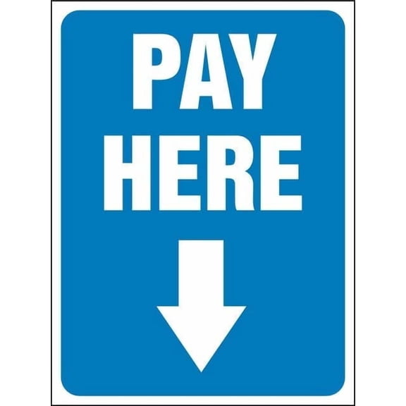 Vintage Metal Tin Sign Retro Pay Here Blue Arrow Down Funny Signs 8 X 12 Inch Wall Art Decor Iron Poster For Home Farmhouse Bar Cafe Yard Indoor Outdoor Gift