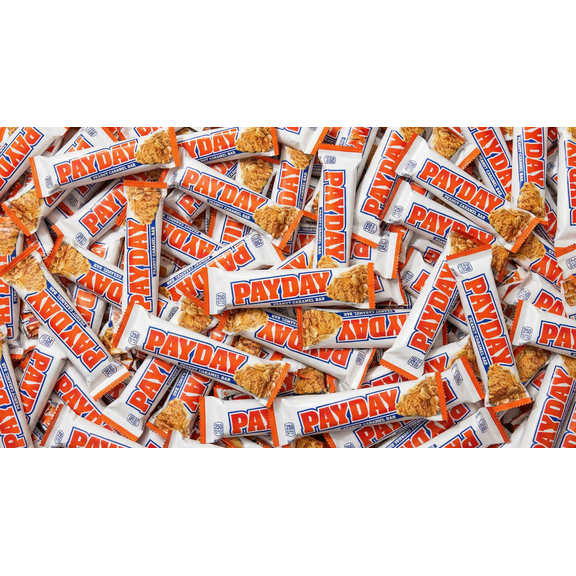 PayDay Candy Bars, 2 lb Bulk Pack, Individually Wrapped Peanut Caramel Snack Bars for Sharing, Parties, Office & Classroom Treats