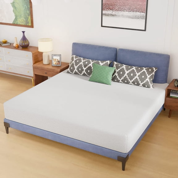 PayLessHere 10 Inch King Mattress Base Foam Mattress CertiPUR-US Certified,Removable Soft Cover,King mattresses for Bed Frame, Bunk Bed, Trundle, Daybed,White