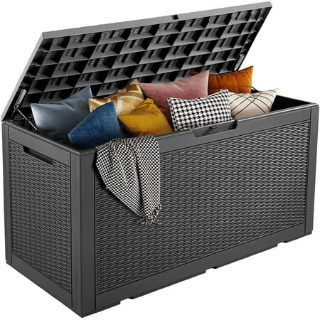 PayLessHere 100 Gallons Multi-purpose Storage Bin Waterproof Bench for Indoor/Garden Storage