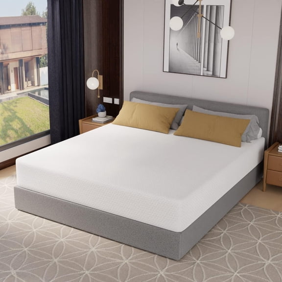 PayLessHere 12 Inch Green Tea Memory Foam Mattress,Bed-in-a-Box Medium Firm Mattress,King