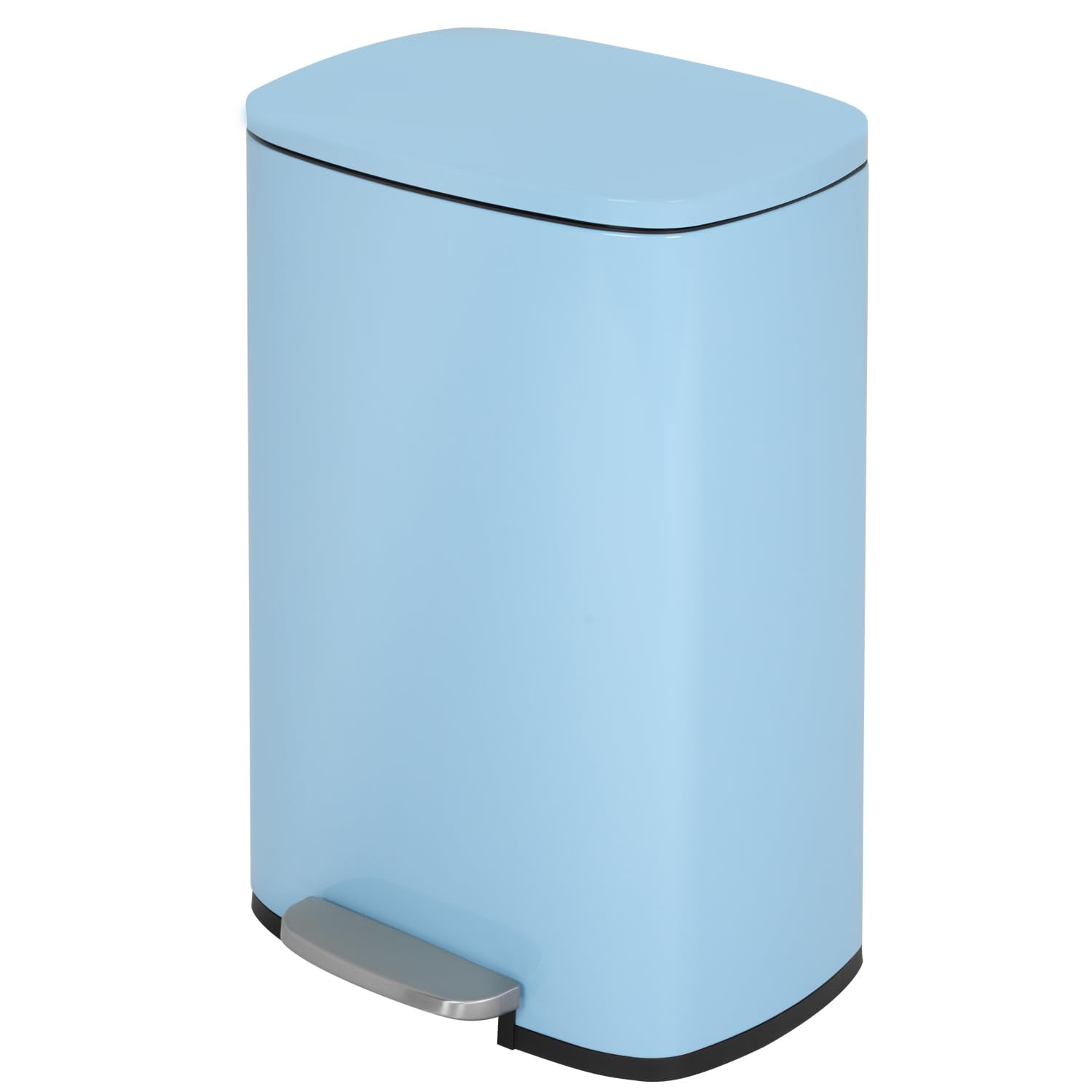PayLessHere 13Gal Blue Trash Can - Kitchen Stainless Steel w/Foot Pedal & Soft Close