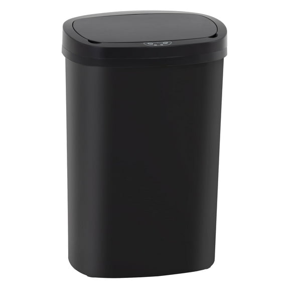PayLessHere 13Gal Trash Can - Touchless Automatic Lid, Plastic Garbage Can  for Kitchen (1, Black)
