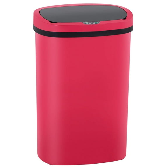 PayLessHere 13Gal Trash Can - Touchless Automatic Lid, Plastic Garbage Can  for Kitchen (1, Red)