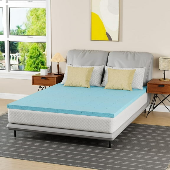 PayLessHere 2 Inch Gel Memory Foam Mattress Topper/Easy to Clean (Queen)