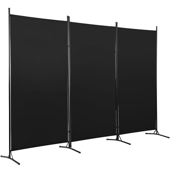 PayLessHere 3 Panel Folding Privacy Screen, 6 Ft Portable Room Divider for Separating Spaces,102" W x 70" H Freestanding Partition Room Panel,Black