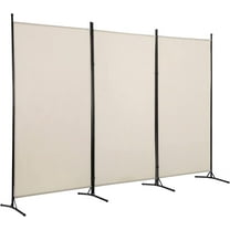 PayLessHere 3 Panel Room Divider Folding Privacy Screen 5.9FT Partition Room Separators with Metal Frame Portable Freestanding Room Divider for Bedroom,Office,Dining Room,Living Room (Beige)