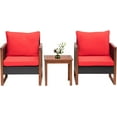 thumbnail image 1 of PayLessHere 3 Pieces Patio Set Acacia Wood with Coffee Table and Water Resistant Cushions(Red), 1 of 7