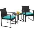 thumbnail image 1 of PayLessHere 3 Pieces Wicker Outdoor Furniture Rattan Patio with 2 Outdoor Chairs,Blue, 1 of 8