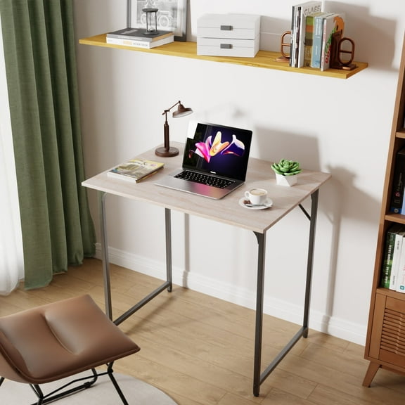 PayLessHere 32 inch Computer Desk,Office Desk with Metal Frame,Modern Simple Style for Home Office Study,Writing for Small Space Nature