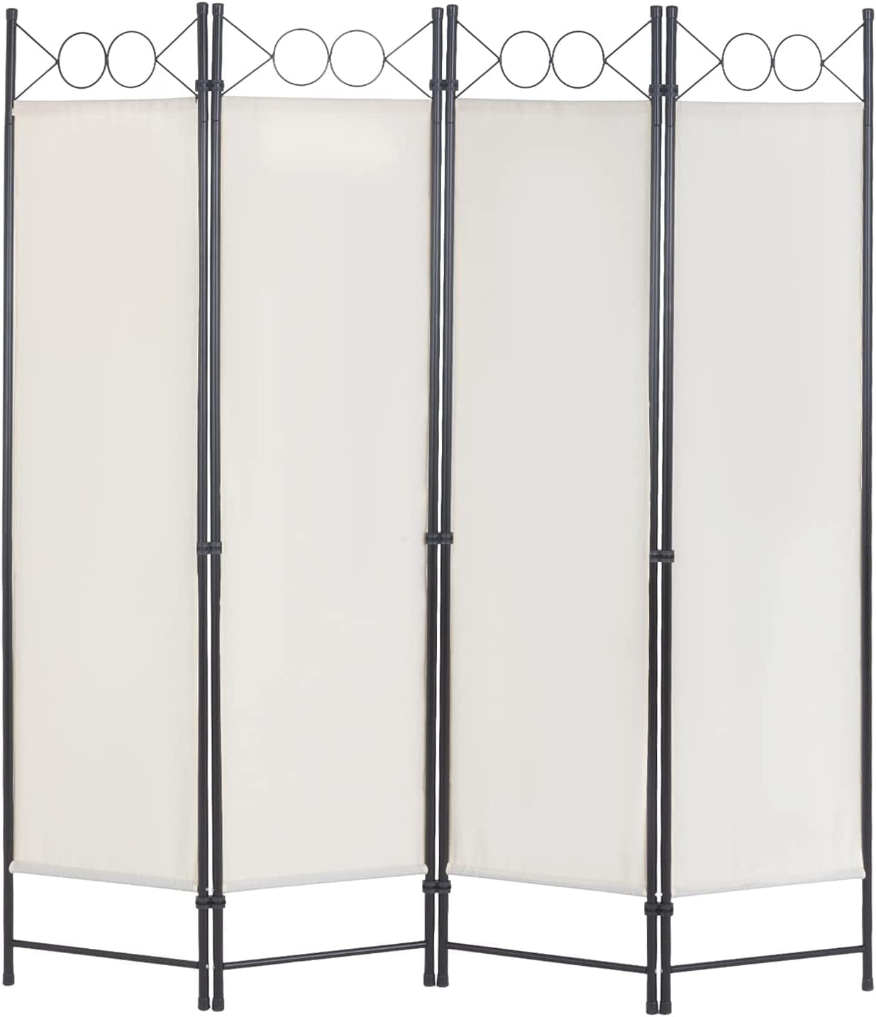 PayLessHere 4 Panel Room Divider 6 ft Steel for Home Office Bedroom, Beige