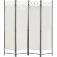 thumbnail image 1 of PayLessHere 4 Panel Room Divider 6 ft Steel for Home Office Bedroom, Beige, 1 of 7