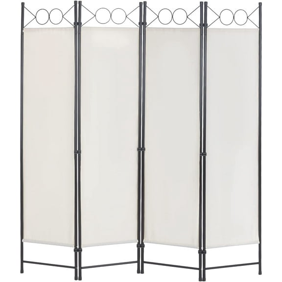 PayLessHere 4 Panel Room Divider 6 ft Steel for Home Office Bedroom, Beige