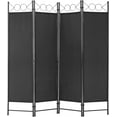 thumbnail image 1 of PayLessHere 4 Panel Room Divider 6 ft Steel for Home Office Bedroom, Black, 1 of 6
