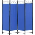 thumbnail image 1 of PayLessHere 4 Panel Room Divider 6 ft Steel for Home Office Bedroom, Blue, 1 of 7