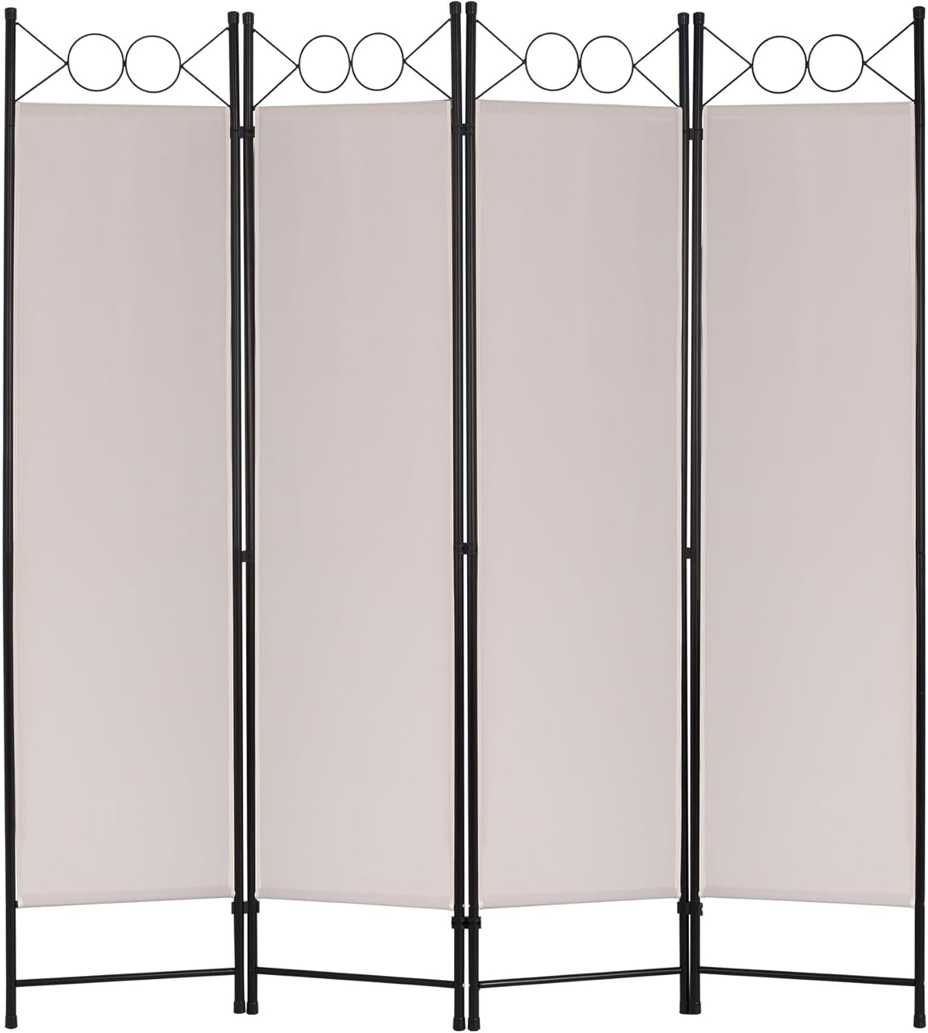 PayLessHere 4 Panel Room Divider 6 ft Steel for Home Office Bedroom, Tan