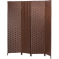 thumbnail image 1 of PayLessHere 4 Panel Simple Pastoral Style Foldable Porch Living Room Office Room Divider,Brown, 1 of 1