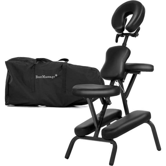 PayLessHere 4" Portable Massage Chair Tattoo Spa Free Carry Case(Black)