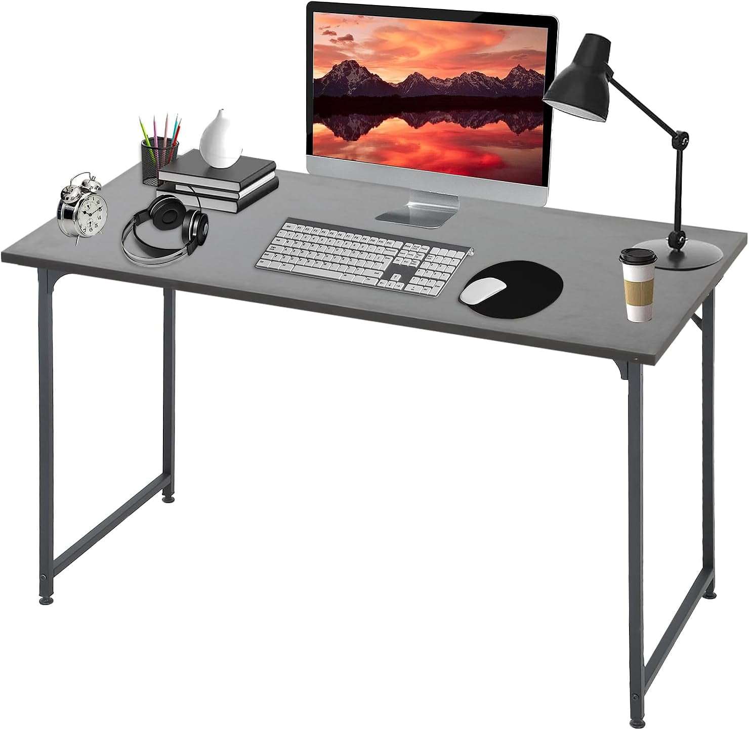 PayLessHere 47 inch Computer Desk Modern Writing Desk, Simple Study Table,  Industrial Office Desk, Sturdy Laptop Table for Home Office, Black