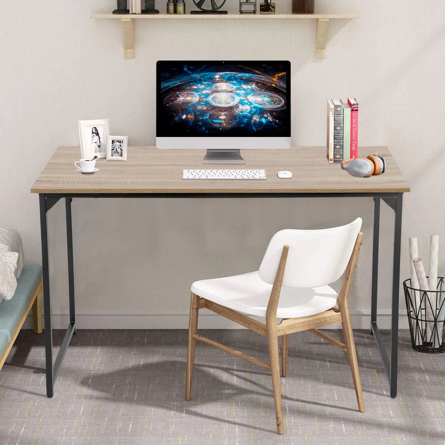 PayLessHere 47 inch Computer Desk Modern Writing Desk for Adults,Nature - image 1 of 8
