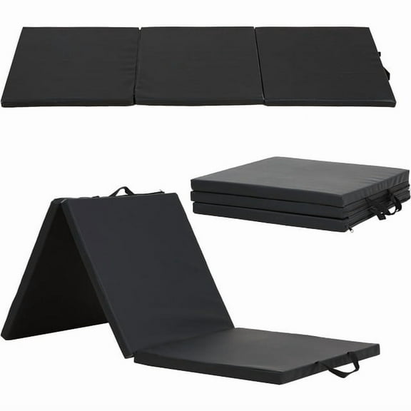 PayLessHere 4x8x2 New Folding Gymnastics Mat, Perfect for Indoor/Outdoor Exercise(Black)