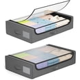 thumbnail image 1 of FDW 53L Under bed Storage with wheels,2 Pack Storage Containers, Under Bed storage(Grey), 1 of 8